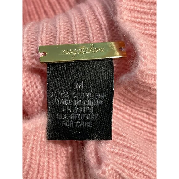 $328 Magaschoni 100% Cashmere Pink Mock Neck Sweater Size Medium NWT - Picture 7 of 8